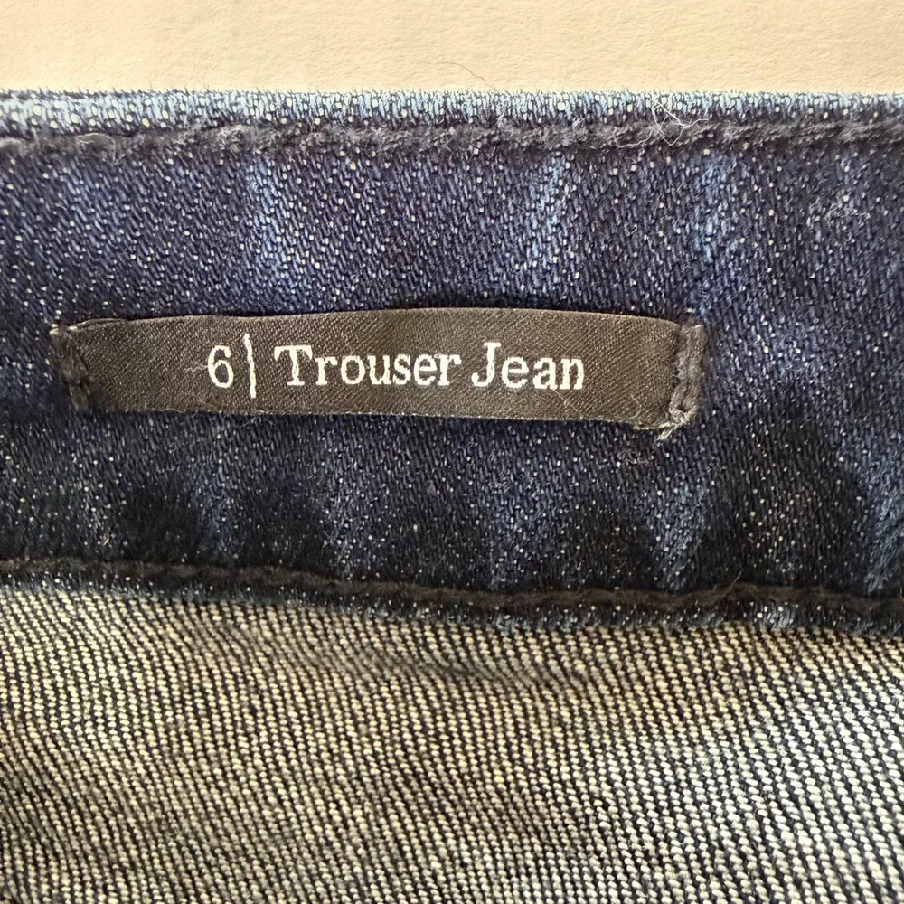 Talbots Womens Dark Wash Trouser Jeans Wide Leg High Rise Blue Size 6‎